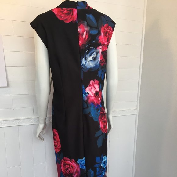 NEW sz 6 SLNY Dress Black/Floral Summer/Cruise 5689 - Picture 4 of 10